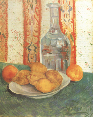 Vincent Van Gogh Still life with Decanter and Lemons on a Plate (nn04)